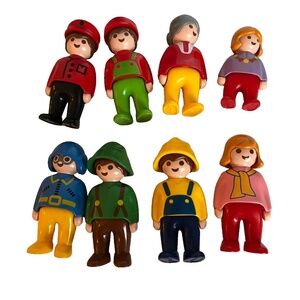 Vintage 90s Playmobil Characters Figures People Dated 1990 7 Adults 1 Child